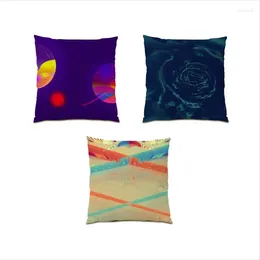 Pillow Cover Sofa 45x45 Throw Covers Living Room Decoration Color Geometry Street Art Line Velvet E0655