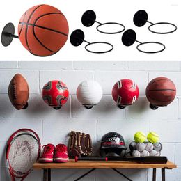 Hooks 3Pcs Wall-Mount Ball Racks Iron Basketball Storage Display Holder Football Rugby Hanging Stand Space Saving For Home Decor