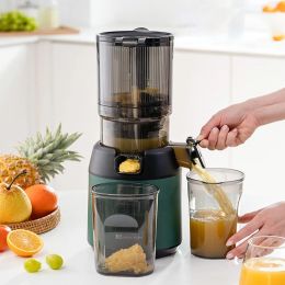 Juicers Slow Juicer Cold Press Household Residue Separation Large Caliber Fully Automatic Fruit and Vegetable Juice Extractor220V