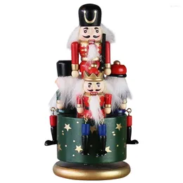 Decorative Figurines European Style Hand Painted Nutcracker Music Box Desktop Adorns Craft Ornament Christmas Decorations