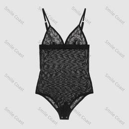 G One-Piece Bikini Lingerie Mesh Letter Embroidery See-Through Lace Sexy Swimsuit Women 963961