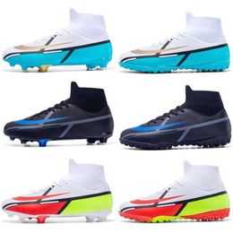 World Cup Men's Anti Slip High Top Football Boots AG TF Soccer Cleats Youth Outdoor Indoor Training Shoes