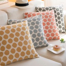 Pillow Pink Grey Dot Embroidery Cover Yellow Home Decorative Living Room 45x45cm Circle Geometric Decor PillowCae