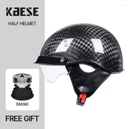 Motorcycle Helmets Classic Helmet 12K Carbon Fiber German Vintage Moto Retro Casco Half Face Men Women