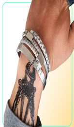 3pcsSet Roman Numeral Mens Bracelets Stainless Steel Rope Buckle Open Punk Bangles Gold Pulseira Bileklik Bracelet Jewelry5451023