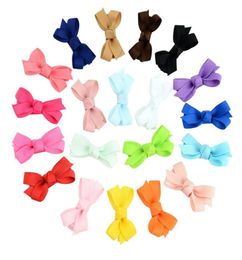 2 Inch Baby Infant Bow Hairpins Small Grosgrain Ribbon Bows Hairgrips Girls Solid Whole Wrapped Safety Hair Clips Accessories Gift2571861