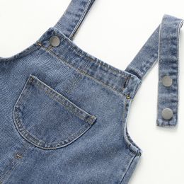 2024 Spring Autumn Children Clothes Infant Baby Boys Girls Jeans Jumpsuits Solid Denim Pants Toddler Kids Overalls Outfits