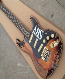 Handmade Masterbuilt Limited Edition Stevie Ray Vaughan Tribute SRV Number One Vintage Brown ST Electric Guitar Tremolo Bridge W5877010