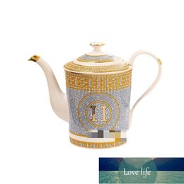 Fashion Ceramic Coffee Pot Gift Box Home Afternoon Teapot European Good-looking Ceramic Gold Cold Water Bottle Cross-Border