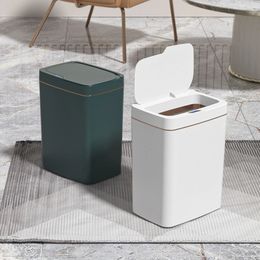 1518L Intelligent Touchless Trash Can Waterproof Auto Motion Sensor Rubbish Quiet Wastebasket for Kitchen Bathroom Bedroom 240408