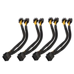 Supplys 4 Pcs CPU 8 Pin Splitter ATX CPU 8 Pin Female to Dual 8(4+4) Pin Male EPS 12V for Motherboard Power Adapter Cable