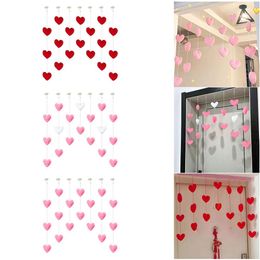 Cute Door Curtain Decor Heart Shaped Hangings Tassel Hanging Girl Room Window Sweet Beaded Divider Valan String Curtain Par C6t8