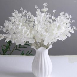 Decorative Flowers Artificial Eucalyptus Silk Simulation 1pcs Black White Color Wedding Home Decor