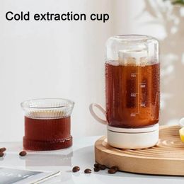 Water Bottles 450/600ML Cold Brew Cup With Scale Filter Travel Tea Bottle Coffee Maker Jar Iced Hiking Camping Fitness Gym