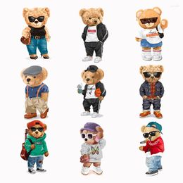 Window Stickers Cartoon Bear Patches Iron-On Transfer For Clothing Diy Washable Cute Thermo Sticker Heat Applique