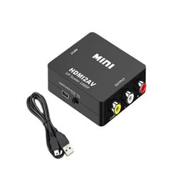 2024 HDMI to RCA AV to HDMI 1080P HDMI compatible 3RCA CVBS video box audio converter for PC laptop HDTV DVD VCD 60Hz NTSCPAL for HDMI to