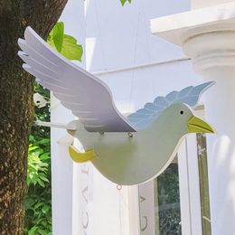 Decorative Figurines Wooden Art Flying Seagull Balance Wall Hanging Home Window Outdoor Porch Courtyard Decoration Accessories