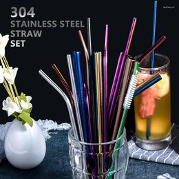 Drinking Straws 20Pcs Stainless Steel For Drinks Reusable Metal Straw Eco Friendly Cocktail Whiskey Party Bar Accessories