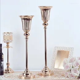 Vases 12 PCS Gold Silver Wedding Table Centrepieces Prop Flower Bouquet Stand Floral Utensils Home El Partition Vase Ornaments