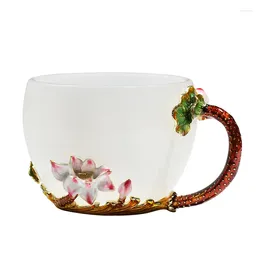 Cups Saucers Enamel Colored Glaze Water Cup Women 'S Creative Scented Tea Coffee Master Brewing Crystal Glass Small