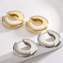 Hoop Earrings Ladies Big Hoops Gold Circle Ring 2024 Trendy Real Plated Round For Women Jewelry Wholesale