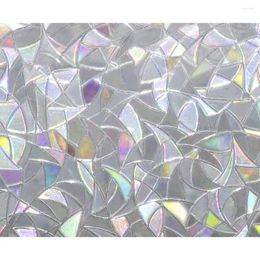 Window Stickers 3D Glass Film PVC Self-Adhesive Glue-Free Electrostatic Glittering Irregular Pattern Refraction Colorful Grilles