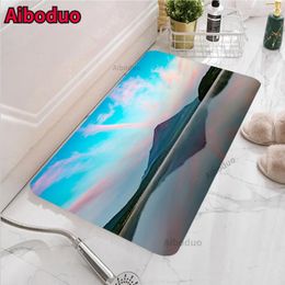 Bath Mats Nature Mountain Lakes Room Bathroom Anti-slip Absorbent Mat Carpet Set Entry Welcome