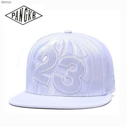 Ball Caps PANGKB Brand 23 CAP white Hip-Hop basketball snapback hat for men women adult outdoor casual adjustable sun baseball cap boneL240413