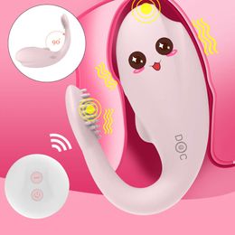 Remote Control Double Vibrators For Couple Wearable U Shape Dildo Vibrator G Spot Clitoris Stimulator Adult sexy Toys for Woman