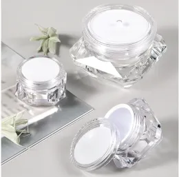 Shadow 20pcs/lot 5g 10g 15g Clear Diamond Empty Acrylic Container Makeup Bottle for Cosmetic Cream Jewellery Empty Jar Pot Eyeshadow