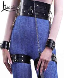 Waistband Sexy Women Leather Goth Leg Garter Body Strap Harness Belt Waist Bondage Thigh Cage Erotic Suspender Wide Waistband683462825019