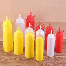 2024 Sauce Bottle Cooking Tools Plastic Squeeze Bottle Olive Oil Storage Jar Condiment Dispenser Vinegar Seasoning Accessories - for cooking