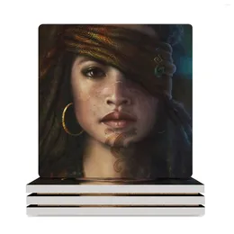 Table Mats Maori Pirate Princess Ceramic Coasters (Square) Christmas Tea Cup For Holder