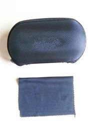 Oval Black Case With Cloth Cover Sunglasses Cases For Women Men Glasses Box Eva Zipper Accessories7624529