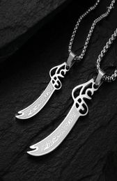 Pendant Necklaces Muslim Quran Verse Ali Eye Sword Necklace For Men Women Stainless Steel Amulet Jewellery Islamic GiftPendant4953606