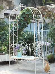 Decorative Plates Arch Flower Stand Bracket Courtyard Garden Balcony Decoration Seat Shelf Lattice