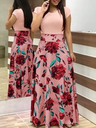 Casual Dresses Women's Contrast Colour Fit Sleeveless Floral Print Dress