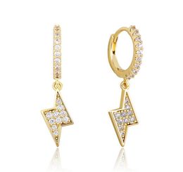 Unisex Fashion Men Women Earrings Gold Plated Bling CZ Light Earrings for Men Women Hip Hop Earrings Nice Gift for Friend8669948