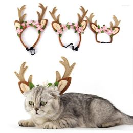 Dog Apparel Cute Halloween Reindeer Headband For Cat Dress Up Costume Cosplay Antler Headwear Dogs Accessories B03E