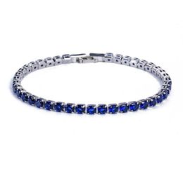 Luxury 4mm Cubic Zirconia Tennis Bracelets Iced Out Chain Crystal Wedding Bracelet For Women Men Gold Silver Bracelet Jewelry237G18076424