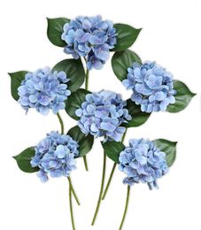 Decorative Flowers Blue Artificial Hydrangea Plants Branches For Luxury Home Decor Interior Christmas Gift Wedding Bedroom
