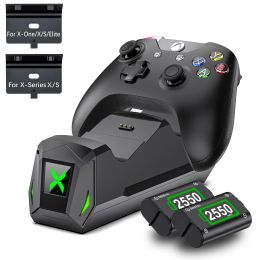 Chargers Controller Charger for Xbox one/ One X/One S /Series X S Elite Controllers Dual Charging Station with 2x2550mAh Battery Packs