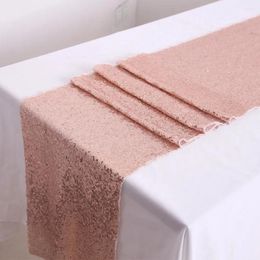 Tapestries 1pcs Sequin Table Runner Gold Rose Silver For Party Cloth Weddings Decoration