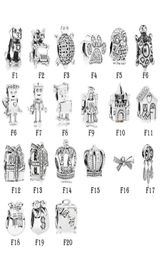 NEW 100% 925 Sterling Silver Fit Charms Bracelets Animals Dog Cat Robot Owl House Gift Box Crown for European Women Wedding Original Fashion Jewelry7239738