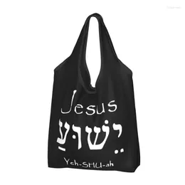 Storage Bags Holy Name Jesus Christ Yeshua Grocery Shopping Funny Shopper Shoulder Tote Large Capacity Portable Handbag