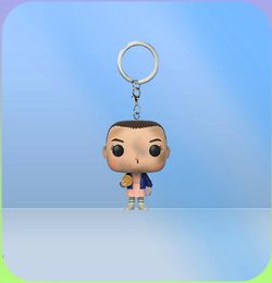 Key Rings pops anime stranger things 4 eleven dustin Demogorgon figure keychain keyring for women men trinket keyfob car key bag p9190410