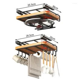 Kitchen Storage Cabinet Hanger Hook Towel Roll Paper Rack