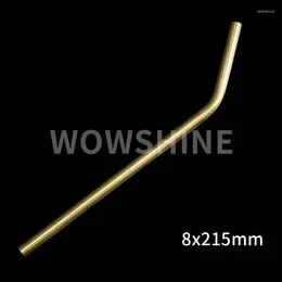 Drinking Straws Wowshine Gold 8x215x0.55MM Bent Stainless Steel 304 10pcs/Lot