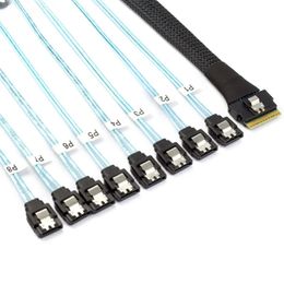 PCI-E Slimline SAS SFF-8654 8I To 8X SATA Straight Head Server Hard Disc Conversion Cable