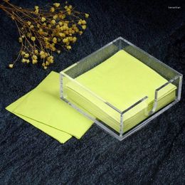 Kitchen Storage Acrylic Cocktail Napkin Holder For Table Clear Beverage Squar Rectangle Dinner Drop